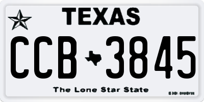 TX license plate CCB3845