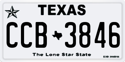 TX license plate CCB3846