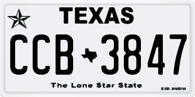 TX license plate CCB3847