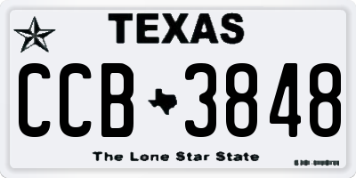 TX license plate CCB3848