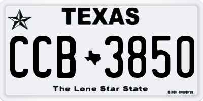 TX license plate CCB3850