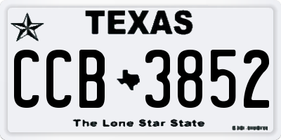 TX license plate CCB3852