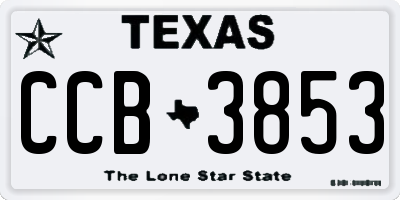 TX license plate CCB3853