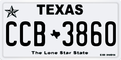 TX license plate CCB3860