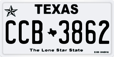 TX license plate CCB3862