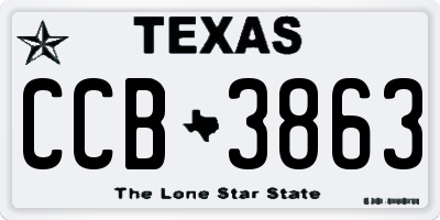 TX license plate CCB3863