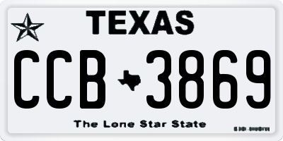 TX license plate CCB3869