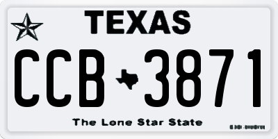TX license plate CCB3871