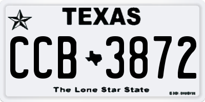 TX license plate CCB3872