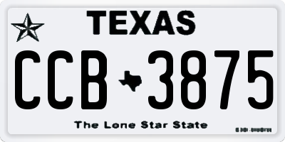 TX license plate CCB3875