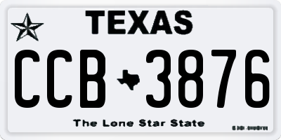 TX license plate CCB3876