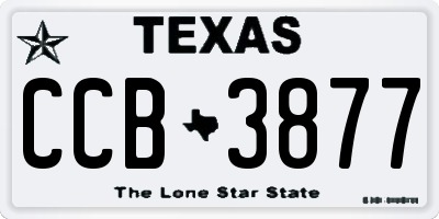 TX license plate CCB3877