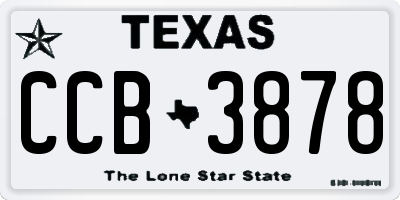 TX license plate CCB3878