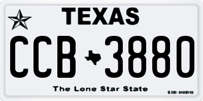 TX license plate CCB3880