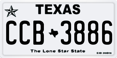 TX license plate CCB3886