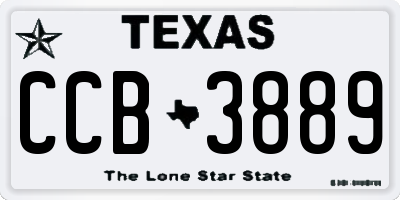 TX license plate CCB3889