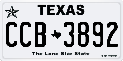 TX license plate CCB3892