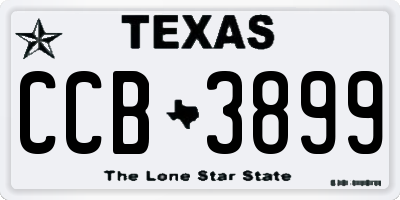 TX license plate CCB3899