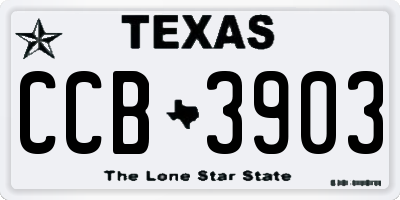 TX license plate CCB3903