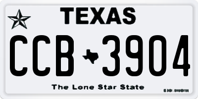 TX license plate CCB3904