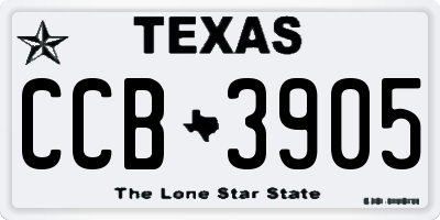 TX license plate CCB3905