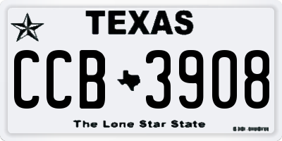 TX license plate CCB3908