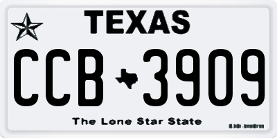 TX license plate CCB3909