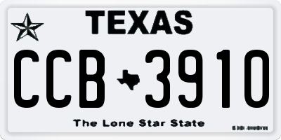 TX license plate CCB3910
