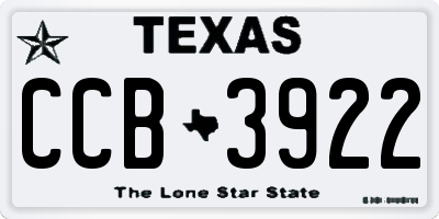 TX license plate CCB3922