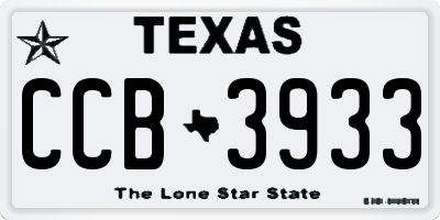 TX license plate CCB3933