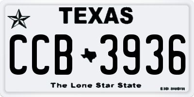 TX license plate CCB3936