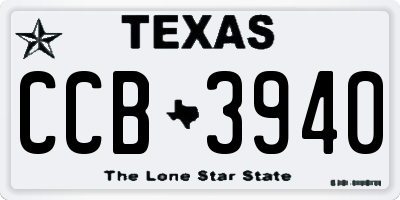 TX license plate CCB3940