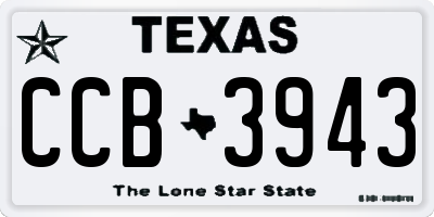 TX license plate CCB3943