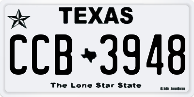 TX license plate CCB3948
