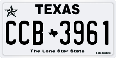 TX license plate CCB3961