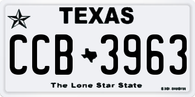 TX license plate CCB3963