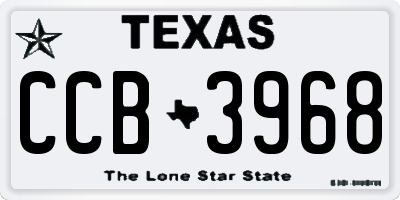 TX license plate CCB3968