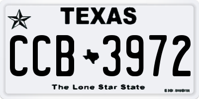 TX license plate CCB3972