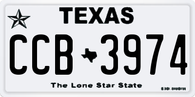 TX license plate CCB3974