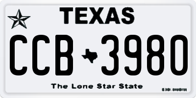 TX license plate CCB3980