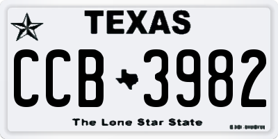 TX license plate CCB3982