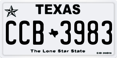 TX license plate CCB3983