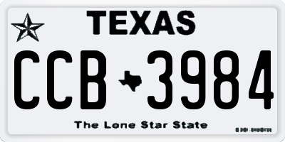 TX license plate CCB3984