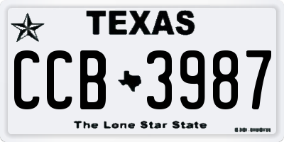 TX license plate CCB3987