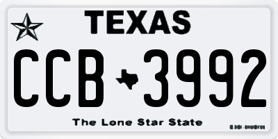 TX license plate CCB3992