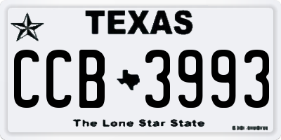 TX license plate CCB3993