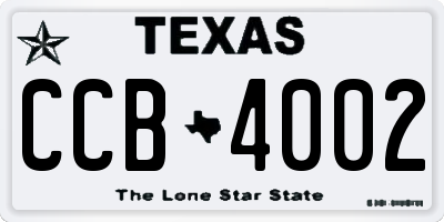 TX license plate CCB4002