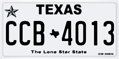 TX license plate CCB4013