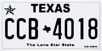 TX license plate CCB4018