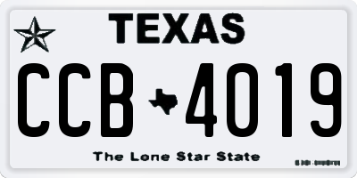 TX license plate CCB4019